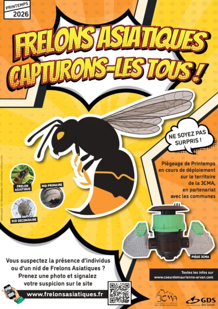 Frelons asiatiques Capturons les tous ne soyez pas surpris piégeage de printemps en cours de déploiement sur le territoire de la 3CMA, en partenariat avec les communes vous suspectez la présence d'individus ou d'un nid de frelon asiatiques ? Prenez une photo et signalez votre suspicion sur le site www.frelonsasiatiques.fr