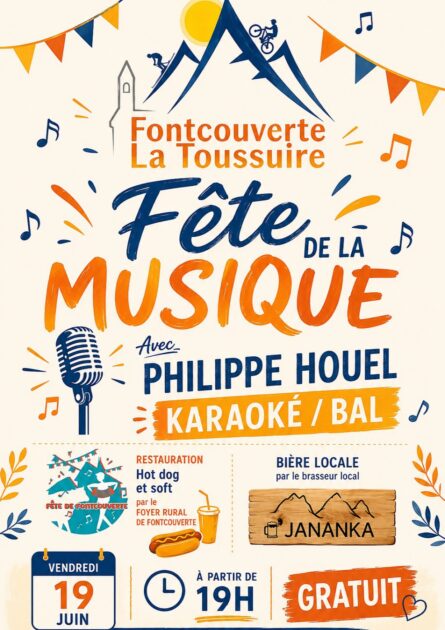 Fête de la musique à Fontcouverte avec Philippe Houel Karaoké et bal